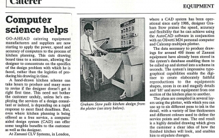 Graham Stow using CAD for commercial kitchen design in 1987